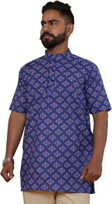 aruati Men Printed A-line Kurta(Blue)