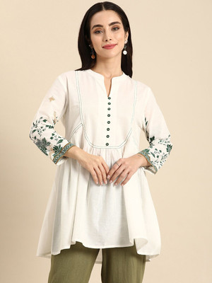 ANOUK Casual Printed Women Beige Top