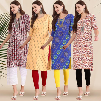 EthnicBasket Women Printed A-line Kurta(Multicolor)