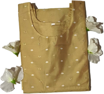 RIDDHI CLOTHING Women Printed Straight Kurta(Beige)