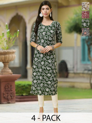 Moda Rapido Women Printed A-line Kurta(Multicolor)