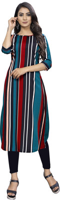 HouseOfCommon Women Printed Straight Kurta(Green, Red, Black)