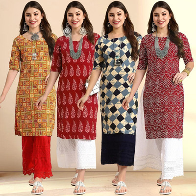 1 Stop Fashion Women Printed A-line Kurta(Multicolor)