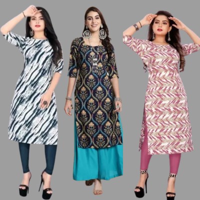 Parimal Enterprise Women Printed A-line Kurta(Multicolor)