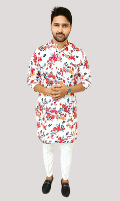 KiEZ FASHION Men Printed Straight Kurta(Multicolor)