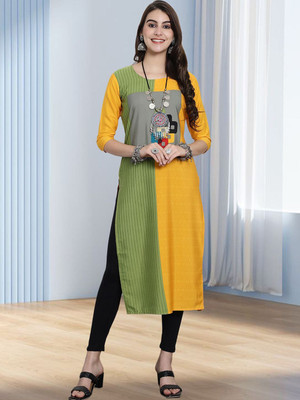 Anouk Rustic Women Printed Straight Kurta(Multicolor)