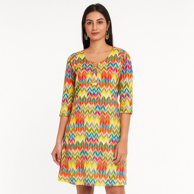 Nandi Women Printed A-line Kurta(Multicolor)
