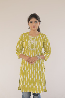 DUSHT FASHION Women Solid Straight Kurta(Yellow)
