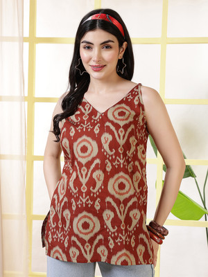 Nayo Women Floral Print Straight Kurta(Maroon)