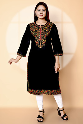 Paramount NX Women Embroidered Ethnic Dress Kurta(Black)