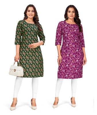 SAIKRUPA FASHION Women Printed A-line Kurta(Multicolor)