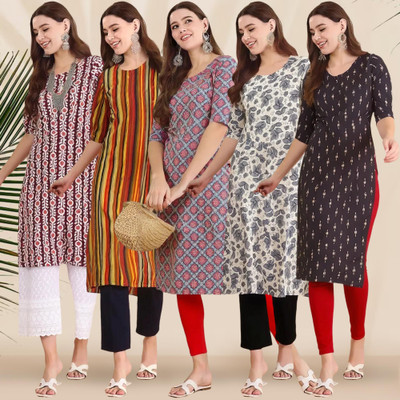 EthnicBasket Women Printed A-line Kurta(Multicolor)