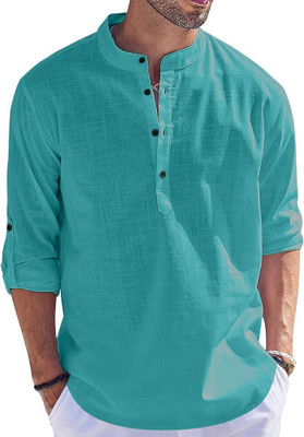 Vimal Star Men Solid Straight Kurta(Light Green)