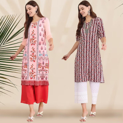 1 Stop Fashion Women Printed A-line Kurta(Multicolor)