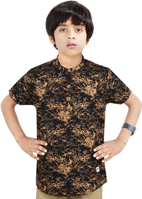 MOHINI CREATION Boys Printed Straight Kurta(Black)
