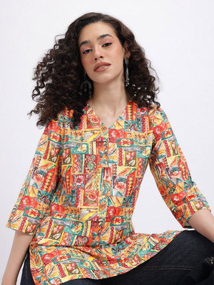 Anouk Rustic Women Printed Straight Kurta(Multicolor)
