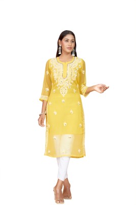 mahalaxmi fab Women Solid A-line Kurta(Yellow)