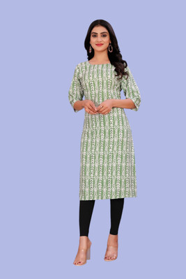 Tulsii Fab Women Printed Anarkali Kurta(Light Green)