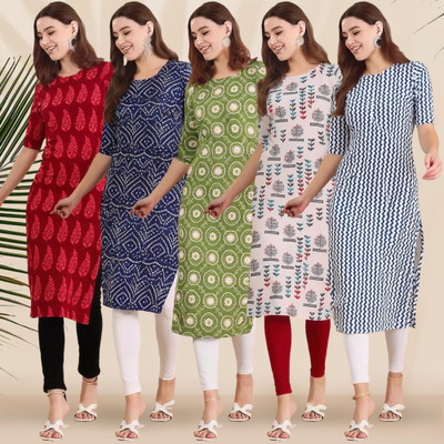 1 Stop Fashion Women Printed A-line Kurta(Multicolor)