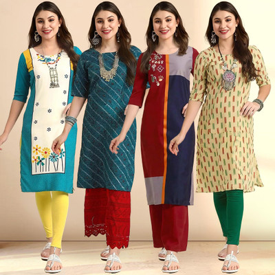 1 Stop Fashion Women Printed A-line Kurta(Multicolor)