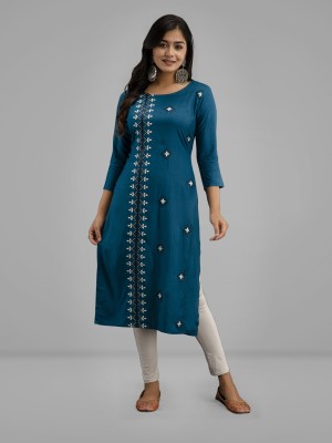 Sai veera Fashion Women Embroidered A-line Kurta(Blue)