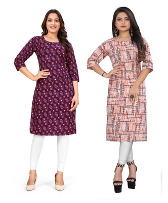 SAIKRUPA FASHION Women Printed A-line Kurta(Multicolor)