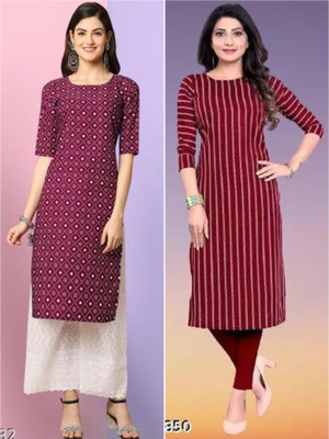 MARUKUL Women Printed A-line Kurta(Black)