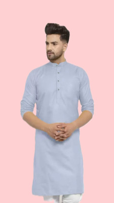 VINAARI Men Solid A-line Kurta(Grey)