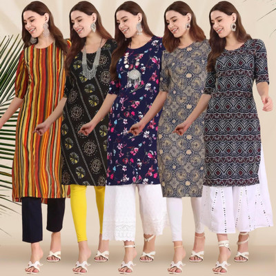EthnicBasket Women Printed A-line Kurta(Multicolor)