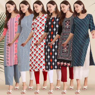 1 Stop Fashion Women Printed A-line Kurta(Multicolor)