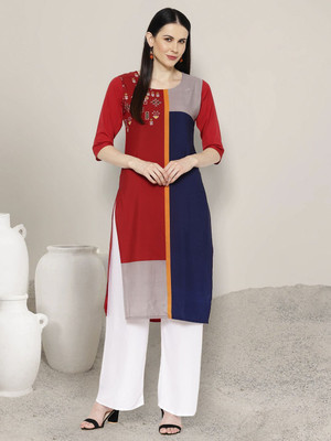 Anouk Rustic Women Printed Straight Kurta(Multicolor)