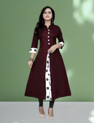 Virass Creation Women Solid A-line Kurta(Maroon)