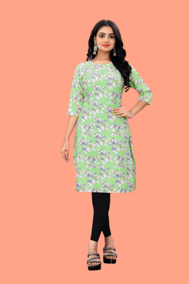 Tulsii Fab Women Printed Anarkali Kurta(Light Green)
