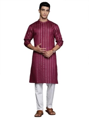 Sanju collections Men Striped Straight Kurta(Multicolor)