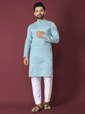 ZINKU FASHION Men Self Design A-line Kurta(Blue)