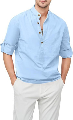 Vimal Star Men Solid A-line Kurta(Blue)