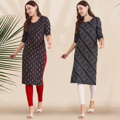 1 Stop Fashion Women Printed A-line Kurta(Multicolor)