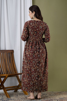DAZZLE HUB Women Maternity/Nursing Nighty(Maroon)