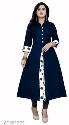 Suhani Fashion Women Self Design Straight Kurta(Blue)