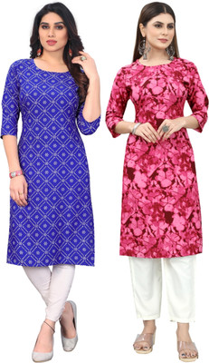 MARIDI FASHION Women Printed Straight Kurta(Multicolor)