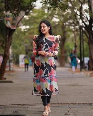 J M CREATION Women Abstract A-line Kurta(Multicolor)