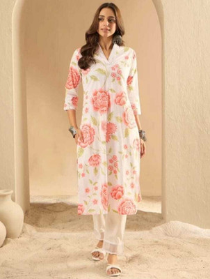 GAMLAFASHION Women Floral Print Straight Kurta(Multicolor)