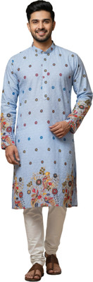 GaurikDresses Men Polka Print A-line Kurta(Multicolor)