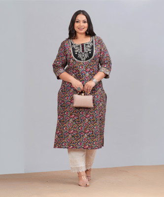 LABULY Women Embroidered Straight Kurta(Multicolor)
