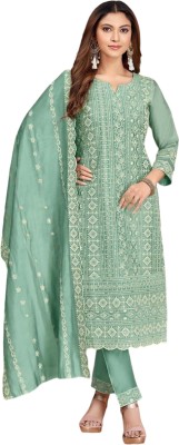 Royal Lifestyle Women Embroidered Straight Kurta(Light Green)