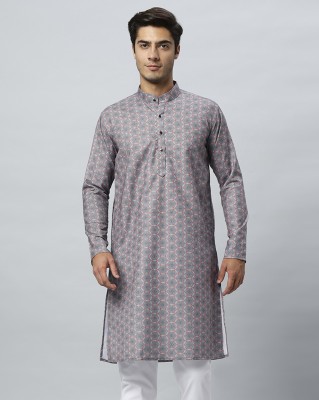 GlobalRang Men Abstract, Printed Straight Kurta(Multicolor)