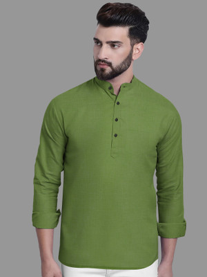 Priya Enterprises Men Solid A-line Kurta(Green)