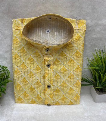 FOXDX Men Embroidered Straight Kurta(Multicolor)