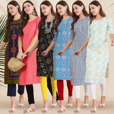 1 Stop Fashion Women Printed Ethnic Dress Kurta(Multicolor)