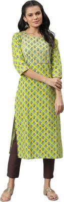 Jaipur Attire Women Embroidered Straight Kurta(Green)